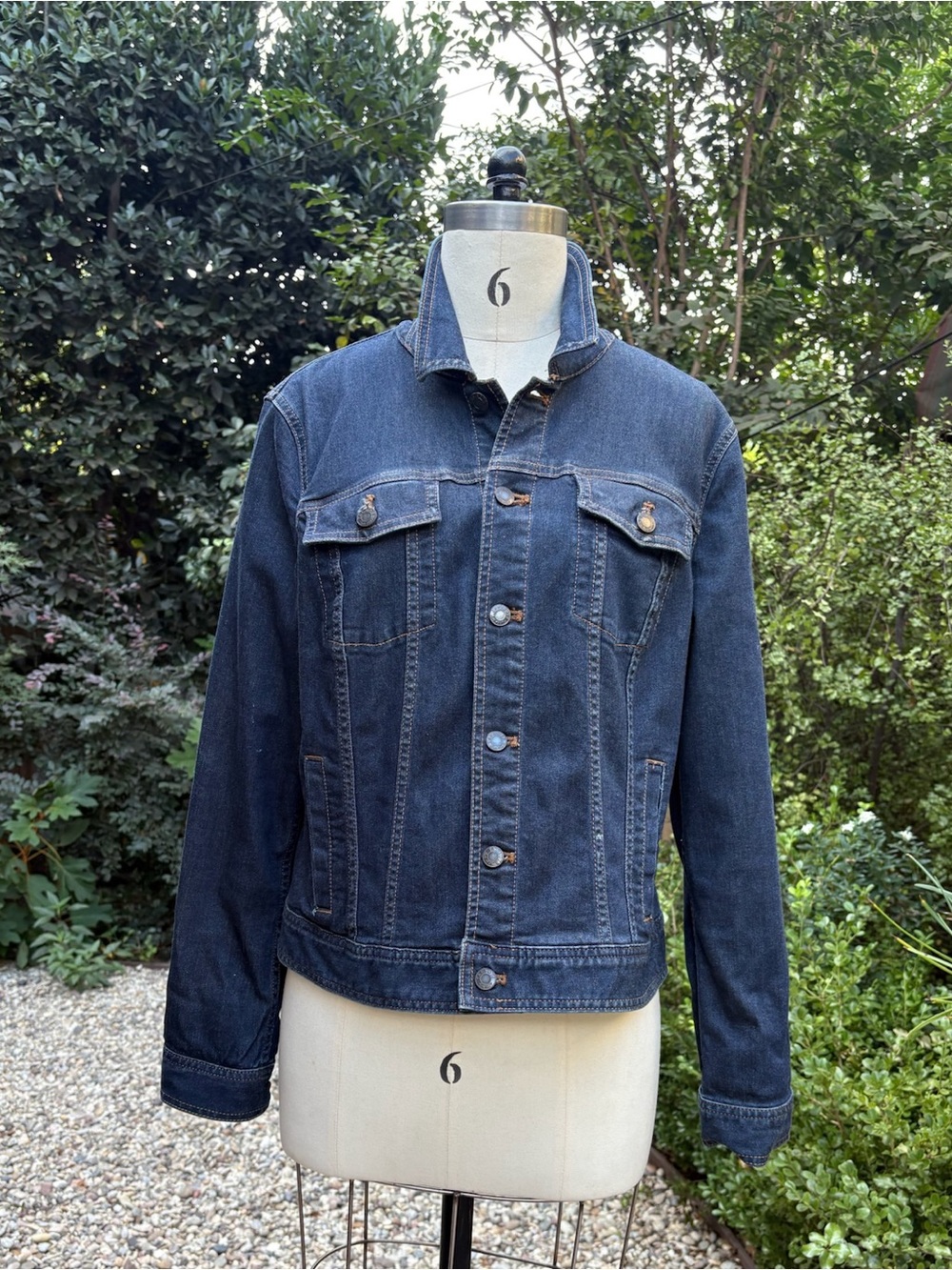 Talbots dark denim jacket with adjustable hem - Size L